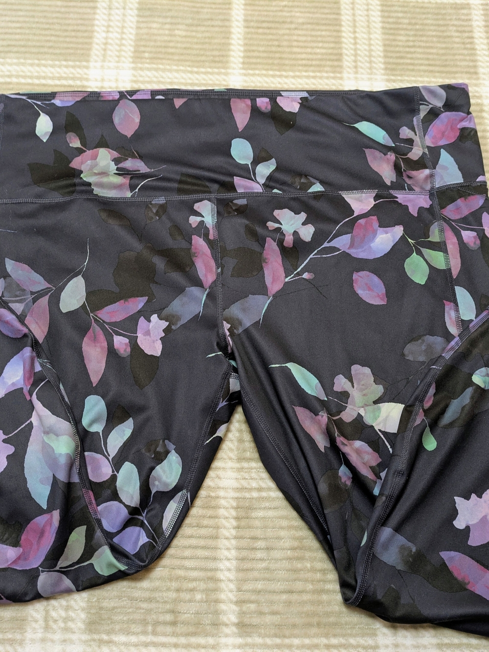 High-Waist Floral Print 7/8 Leggings - Blue - EUC - Picture 10 of 10